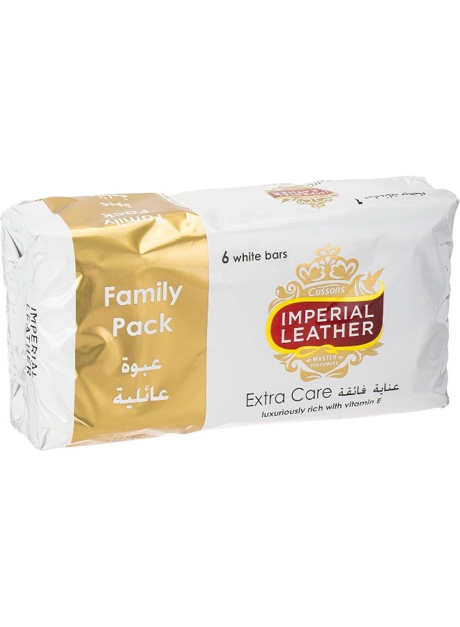 Imperial Leather Extra Care Soap Family Pack - 6 White Bars (125g each) - Image 1